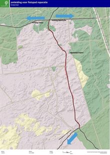 kaart met afgesloten trace